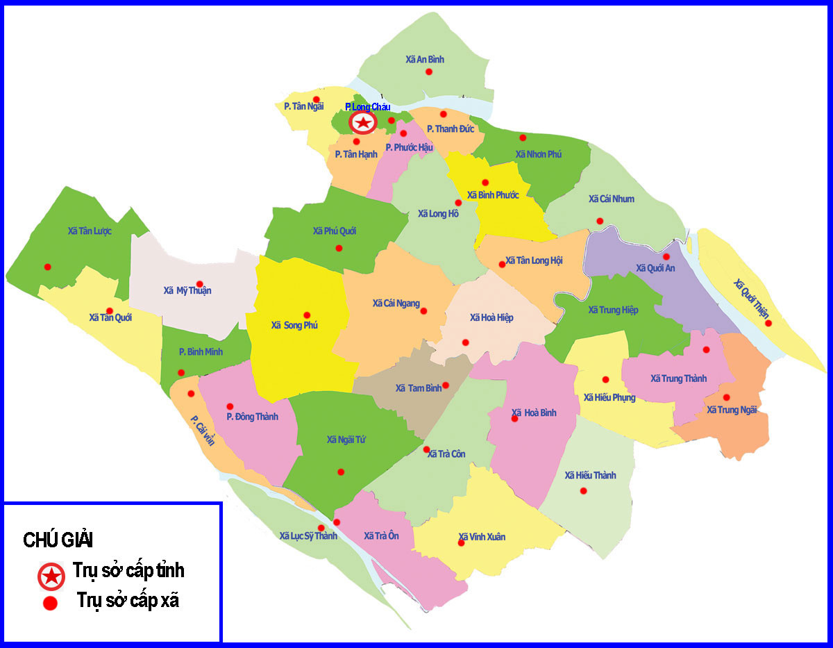 Bản đồ Vĩnh Long sau sáp nhập